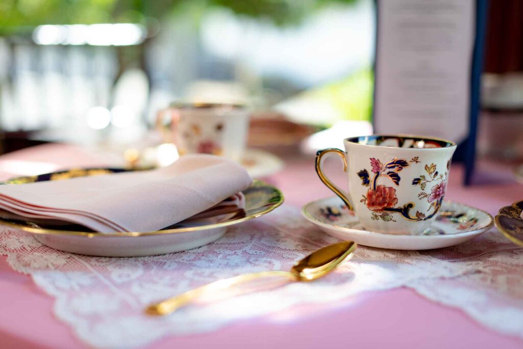 Tea cup and place setting